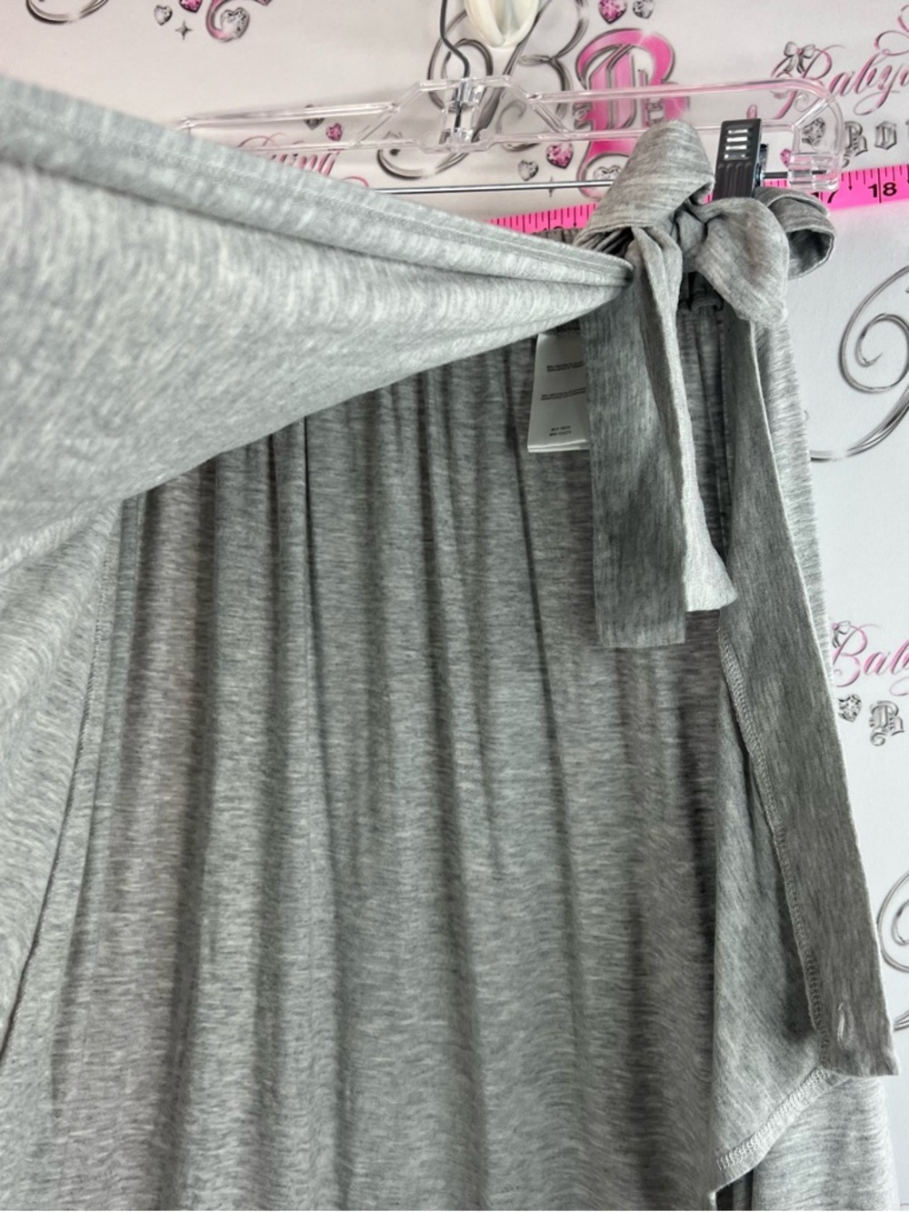 Lole skirt ribbon tie up grey Light Gray long flowy Skirt with Tie up bow - Picture 5 of 13